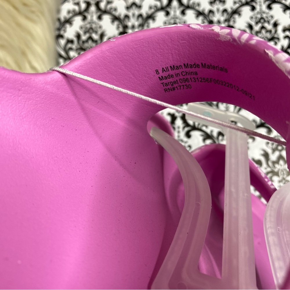NWT : Shade & Shore : size : 8 : ‘neida eva’ two band pink floral slide sandals - Picture 6 of 7